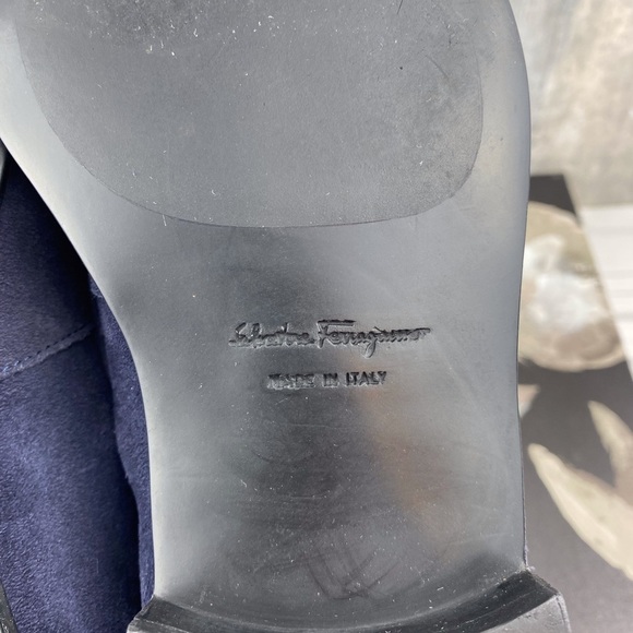 Ferragamo Men’s Foster Suede Loafer In Blue Size 7.5 Medium Width. - Picture 10 of 12